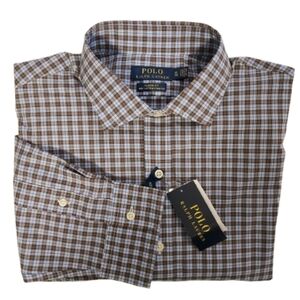Polo Ralph Lauren Men's Plaid Long Sleeve Classic Fit Shirt Size XL NEW NWT Blue